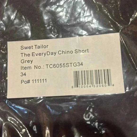 Swet Tailor The EveryDay Chino Short Grey NWT - Picture 3 of 3